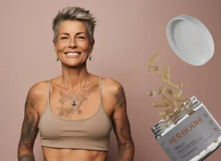 Woman holding a plant, representing new beginnings